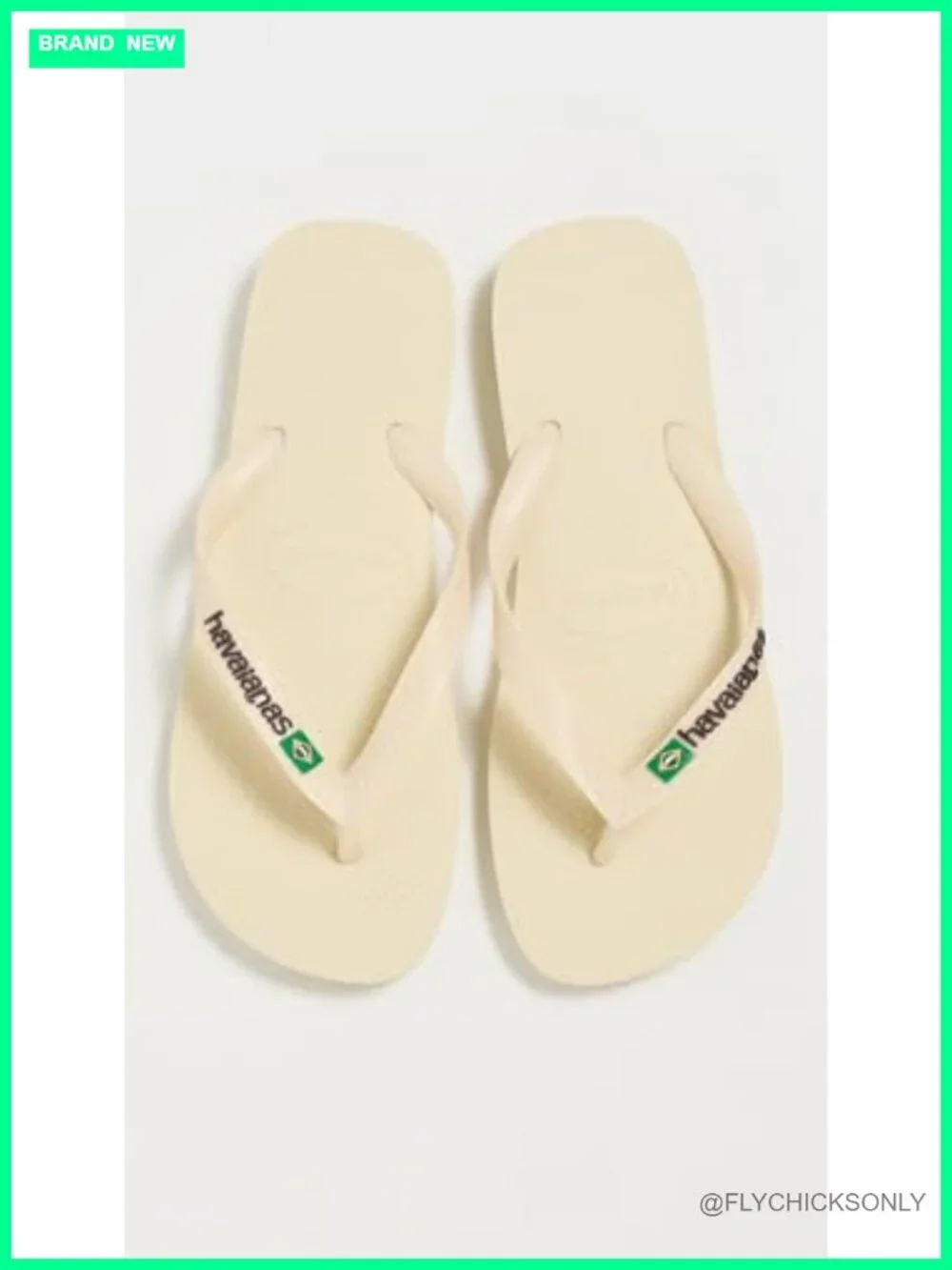 Women's Flip-Flop Sandals with Logo Straps Rubber Sole